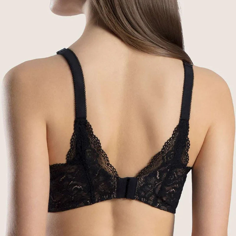 Aubade Rosessence Lace Triangle Plunge Bra Black