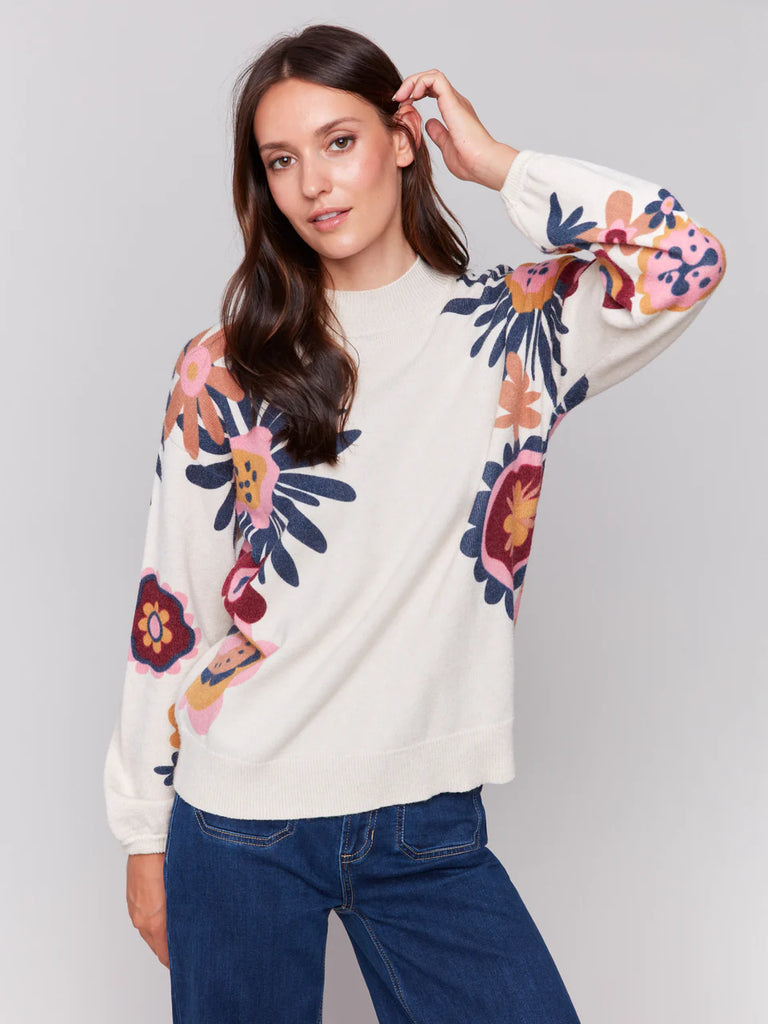 Charlie B Floral Printed Sweater