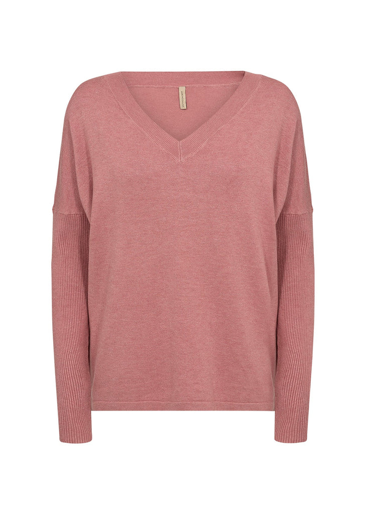 Soya Concept Dollie V-neck Sweater Blush Melange