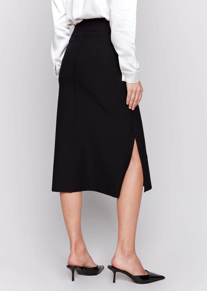 Charlie B Knee Length Black Skirt