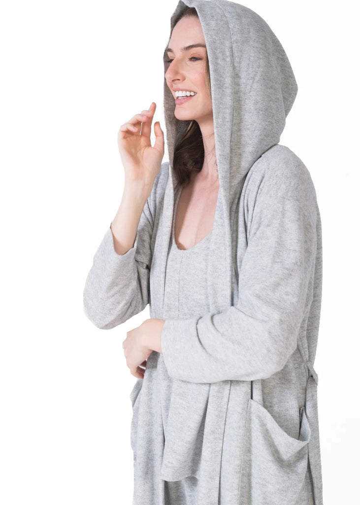 Latte Love Co. Hooded Robe Grey Mix