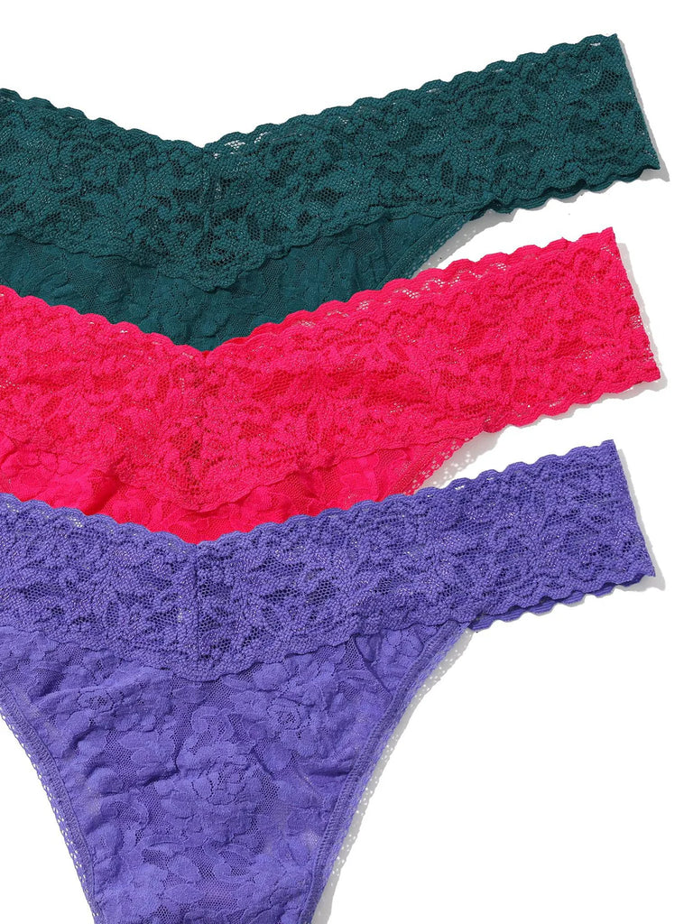 Holiday 3 Pack Signature Lace Original Rise Thong