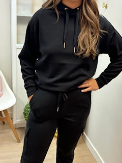 Esqualo Black Modal Hoodie