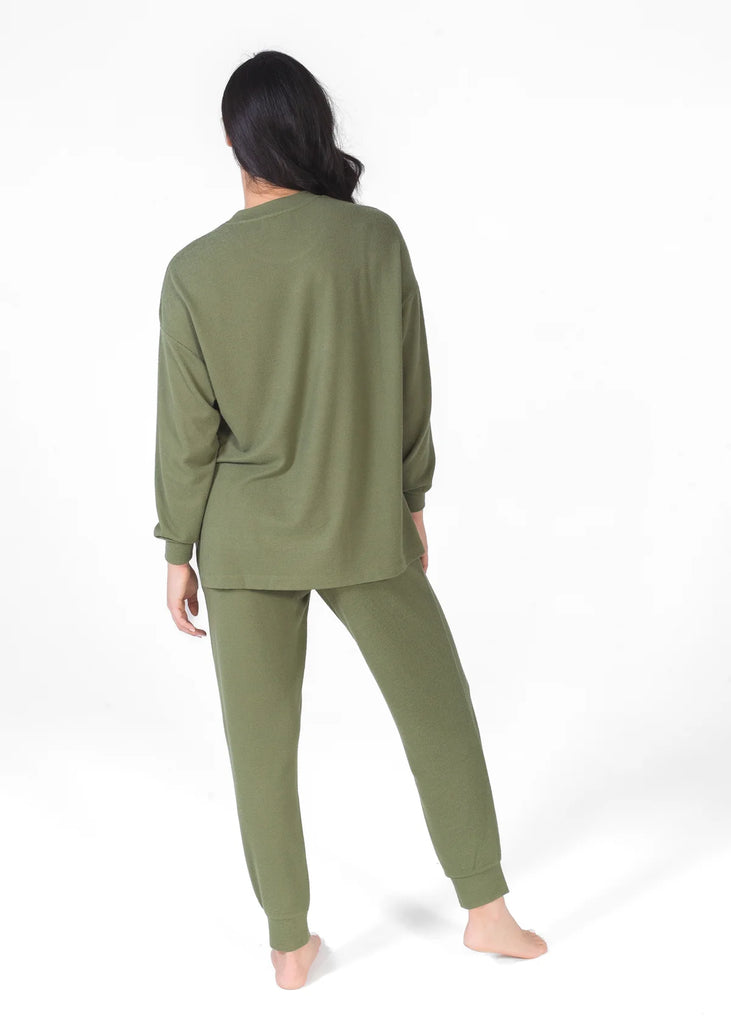 Latte Love Co. LS Drop Shoulder Top & Jogger Olive