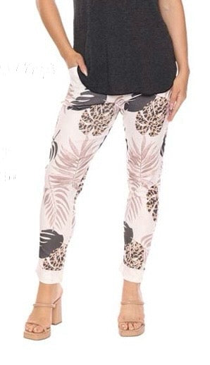 Sorella Tropical Print Beige Pant