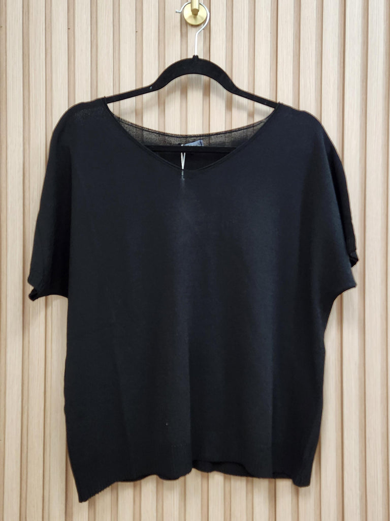 Sorella Black Knit Short Sleeve Top