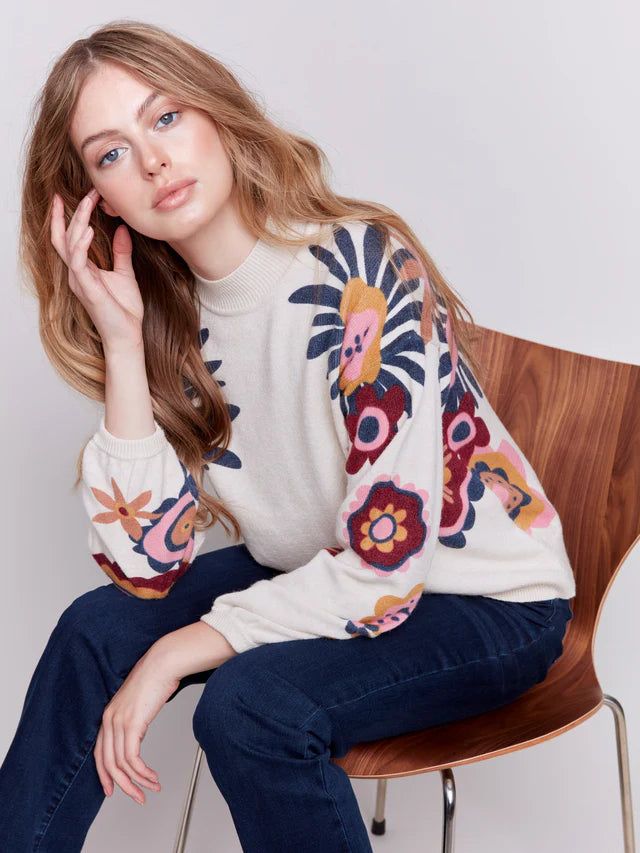 Charlie B Floral Printed Sweater