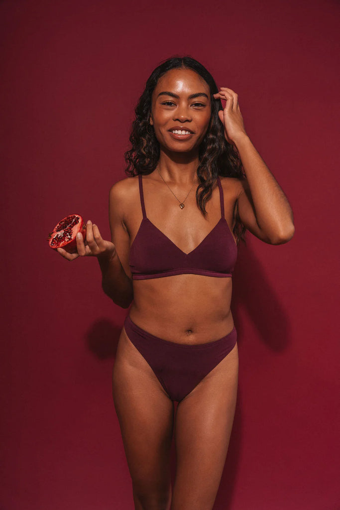 Huha Mineral High Rise Thong Maroon