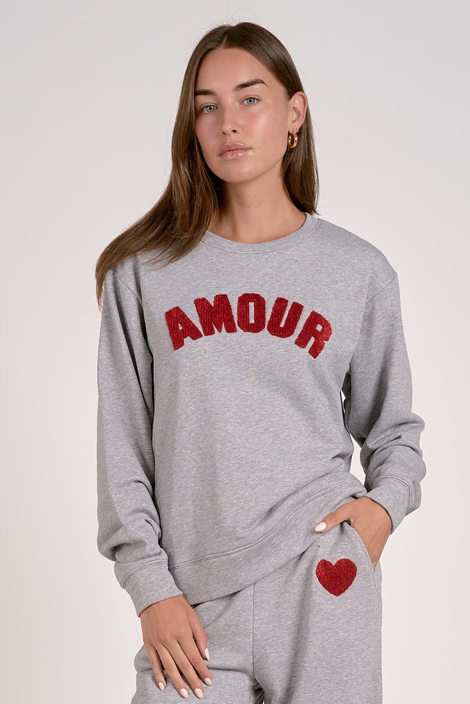 Elan Amour Light Grey Crewneck