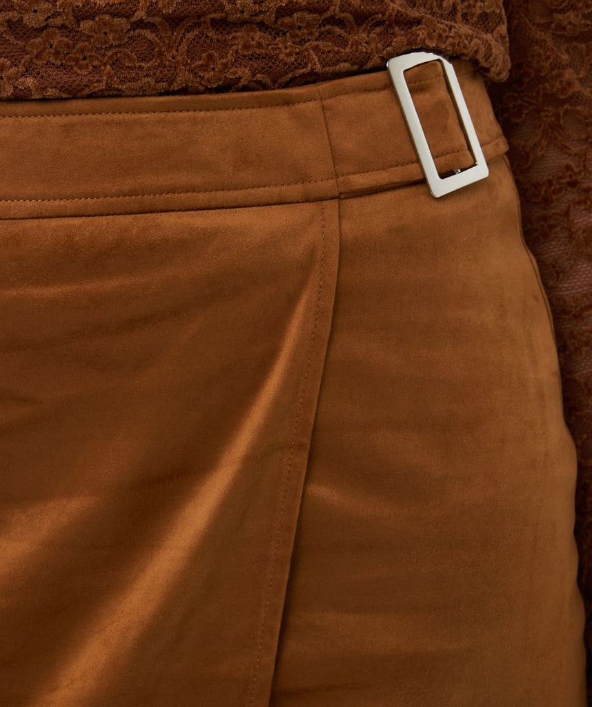 Esqualo Tan Suede Skirt