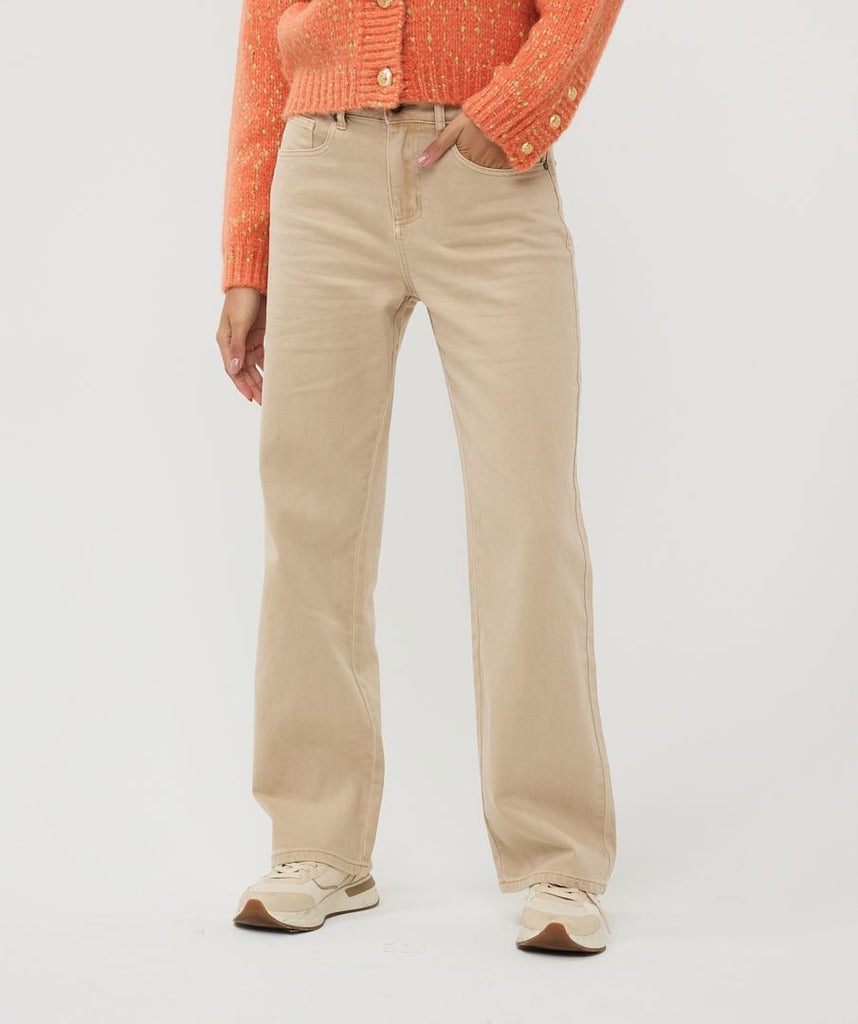 Esqualo Trouser Wide Leg Jean Sand