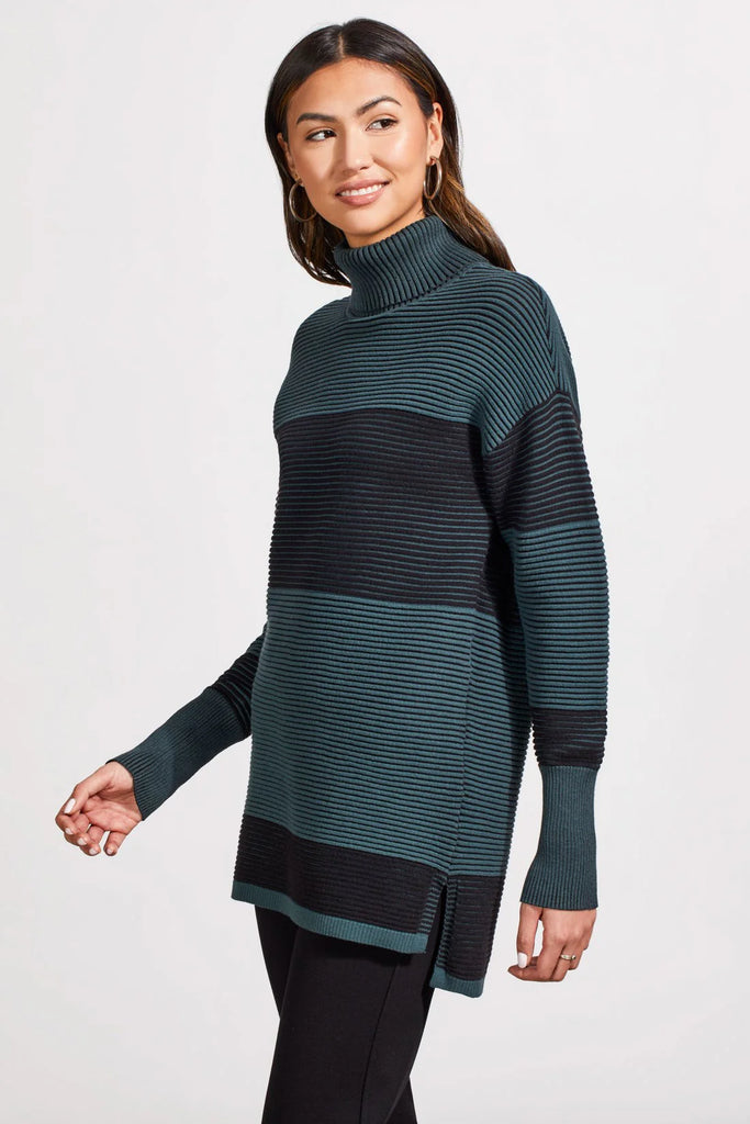 Tribal Ribbed Mock Neck